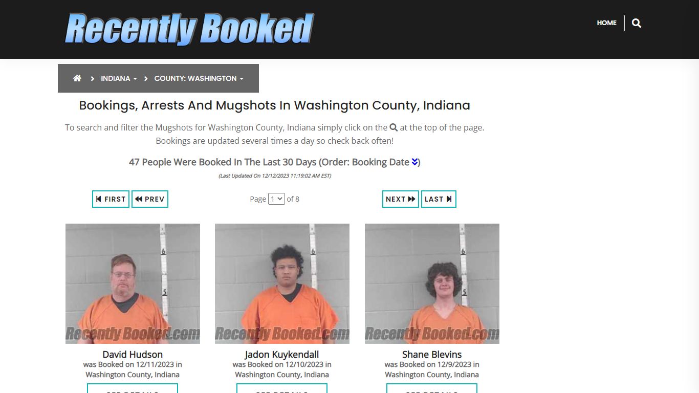 Bookings, Arrests and Mugshots in Washington County, Indiana